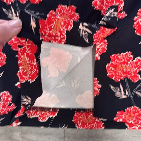 Banana Republic Navy Blue Red Floral Print Dress Size 4 - Picture 8 of 10